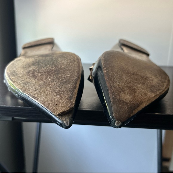 Valentino EU 42 Rockstud Ballerina Flat Pointed Toe Patent Leather Black - Picture 8 of 9